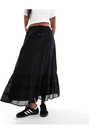 Cotton On Cotton On maxi prairie skirt with lace trim detail in