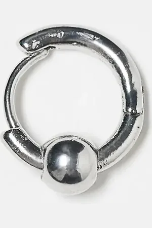 FADED FUTURE Single huggie hoop with ball in