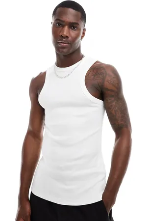 ASOS Muscle fit rib racer vest in