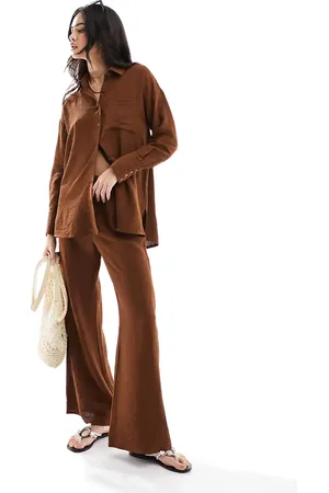 The Frolic Tourmaline beach trouser co-ord in dark