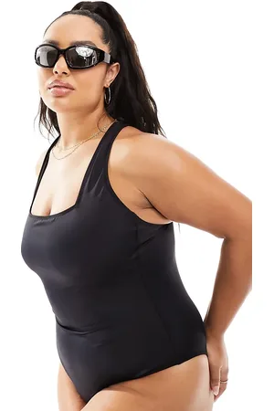 ASOS Curve Swimsuit with open back in