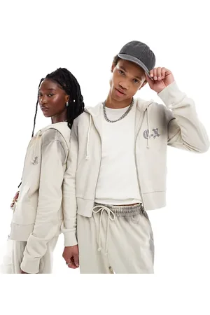 COLLUSION Unisex zip through hoodie in ombre wash co-ord
