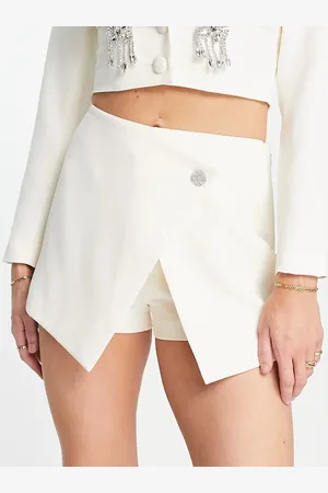 Miss Selfridge Going out tailored skort co ord in ivory