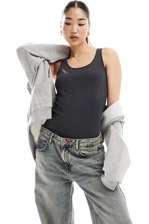 VERO MODA Longline vest top in dark