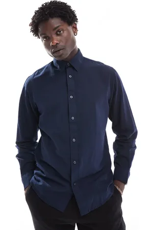 SELECTED Long sleeve linen shirt in