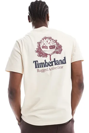 Timberland Large tree logo backprint t-shirt in off