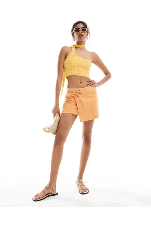 MANGO Wrap front mini skirt in