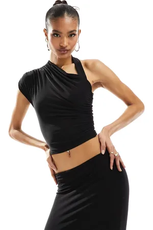 Kaiia Slinky one shoulder crop top co-ord in