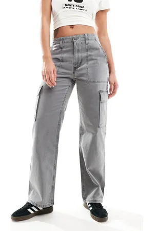 MANGO Straight leg pocket jeans in washed
