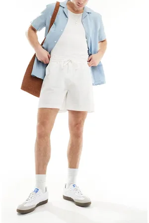 COLLUSION Beach linen shorter length short in ecru