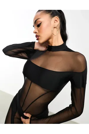 HEIRESS BEVERLY HILLS Premium sheer panelled sheer bodysuit co-ord in