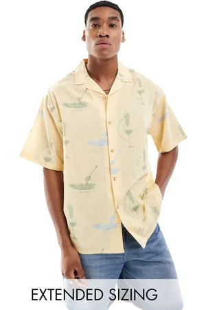 ASOS Oversized revere shirt with wine and pasta print