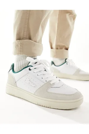 Ellesse Panaro cupsole trainers in white and green