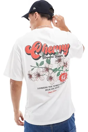 JACK & JONES Oversized t-shirt with cherry blossom backprint in