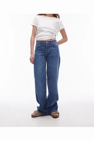 Topshop Ember low wide leg jeans in rich