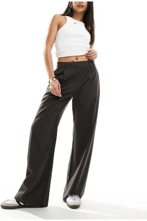 Weekday Drew mid waist slouchy trousers with front pleats in
