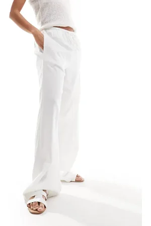 Cotton On Cotton On drawstring straight leg trousers in linen