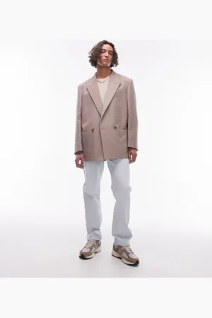 Topman Boxy oversized suit jacket in stone