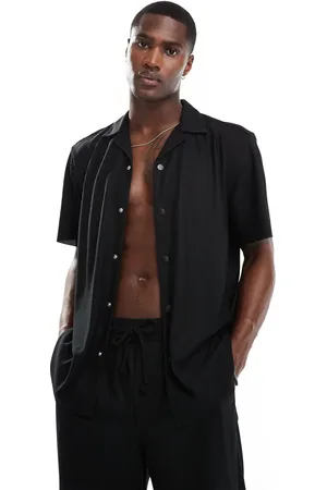 Only & Sons Plisse revere collar shirt co-ord in