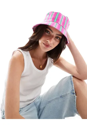 MANGO Horizontal stripe bucket hat in