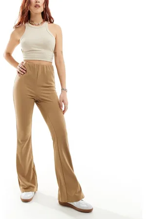 VERO MODA Jersey flare trouser in beige