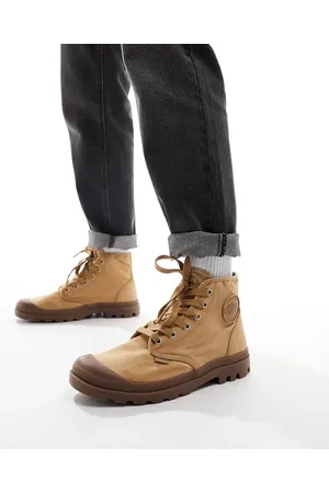 Palladium Pampa Hi lace up boots in beige