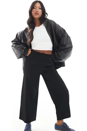 JDY High waisted wide fit tailored trousers in