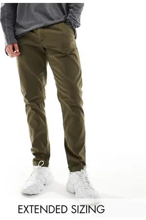 ASOS Slim washed chino in dark khaki