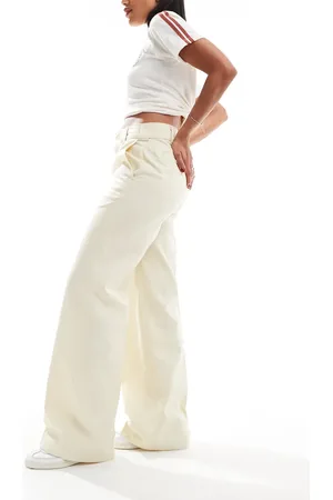 Dickies Wide leg work trousers in cream