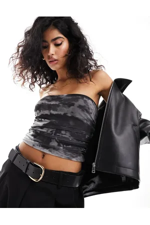 Pimkie Mesh bandeau top in grey marble