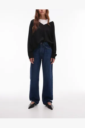 Topshop Straight Kort jeans in rich
