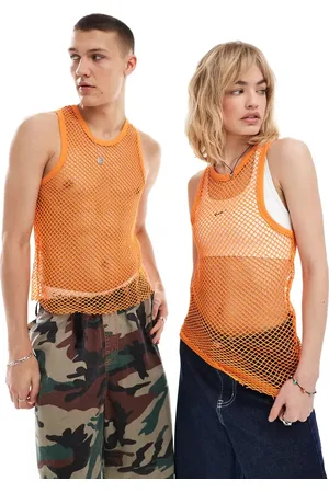 COLLUSION Unisex fishnet beach vest in
