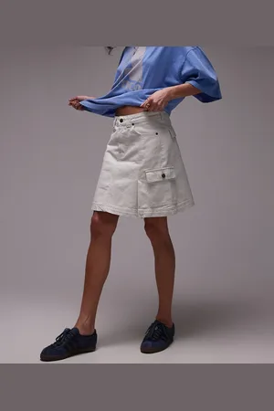 Topshop Denim cargo skirt in dirty