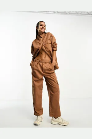 ASOS Cargo barrel leg trouser in ginger co-ord