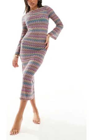 Accessorize Zig zag maxi beach cover up in