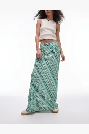 Topshop Georgette maxi skirt in diagonal stripe