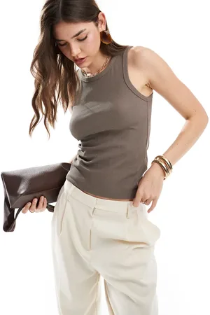 & OTHER STORIES Racer back vest top in mole