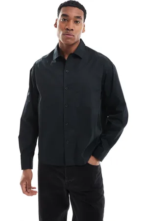 ASOS Boxy oversized button poplin shirt in
