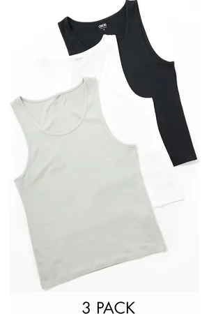 ASOS 3 pack muscle fit vests in multiple colours