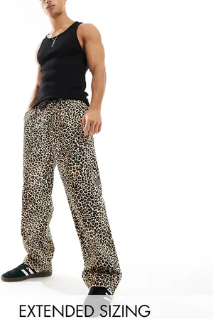 ASOS Wide trouser in leopard print with elasticated waist