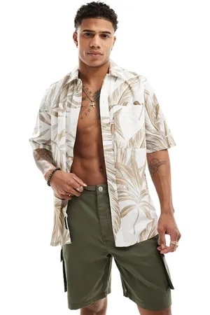 Only & Sons Relaxed fit ripstop shirt in tonal leaf print