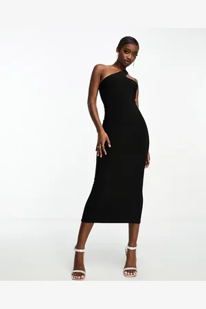 Public Desire Double lined one shoulder midi dress in