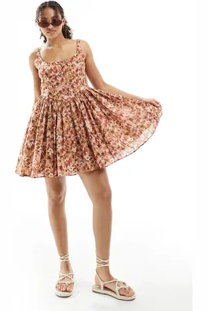 ASOS ASOS DESIGN voile picnic mini sundress in blurred floral print