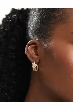 ASOS 20mm hoop earrings with crystal knot detail in tone