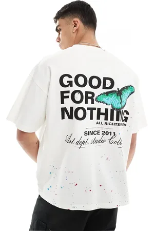Good For Nothing Fruit graphic back t-shirt in stone