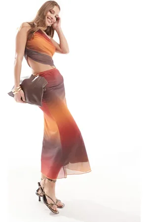 Sixth June Co-ord ombre mesh maxi skirt in multi