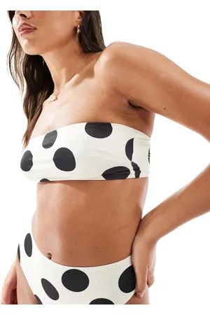 ASOS Cindy bandeau bikini top in mono spot