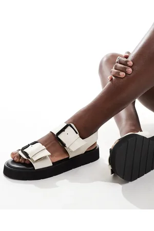 Truffle Collection Double strap sandals in white