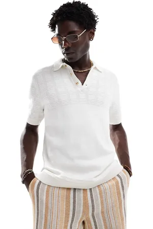 Abercrombie & Fitch Pattern knit cropped polo in