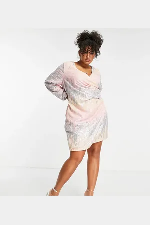 EVER NEW Sequin drape mini dress in pastel ombre